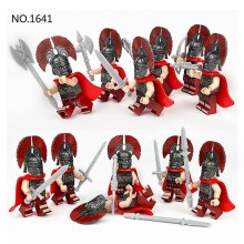 New version 1641 Ancient Roman Soldiers Middle Ages Corps Children's Assembly Block Small Particle Toy Spear Weapon