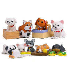 8pcs Cute Puppy Figurines - Dog Figurines Toy Set Puppy Golden Retriever Puppy for Kids Toddlers