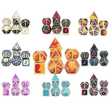 Multi Color Edge Metal Dice Set Role Playing Dragons Magic Dice Bar Party Table Game Hobbies Gift 7Pcs/Set
