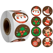 500pcs Christmas Stickers Printable Labels Stickers 8 Designs Pattern Cartoon Reward Sticker for Kids Toys Gift
