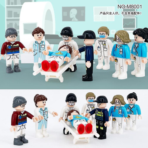 8PCS Doctors And Nurses building blocks occupation Plastic toys 2