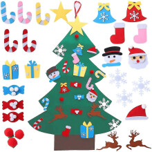 Diy Felt Christmas Tree with 25pcs Ornaments Xmas Gifts for Kids