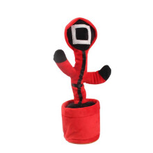 (A2)Squid Game Dancing Cactus 120 Song Speaker Talking Voice Repeat plush Cactu Dancer