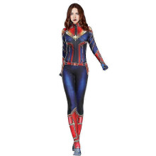 (S)Women's Captain Marvel Hero Suit Captain Marvel Costume Halloween Cosplay Dress Up