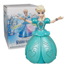 Elsa Schneetanz-Puppe: tanzend, dreht sich 360, singt & leuchtet mit LED-Musik – perfektes Weihnachtsgeschenk