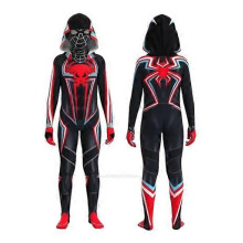 (130 cm)Spiderman 2099 Miles Morales Cosplay Costume For Kids Gift Into Verse Spider Man Bodysuit Superhero