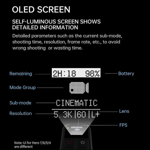 Smart Remote for Hero 10/9/8/7/6/5/4/max Remote Control with Oled Screen 2