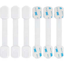 (As show, One size) LINJOU Baby Door Block, Closet Safety, Set of 6 Baby Door Blocks, Window Safety, Window Brace. No Drilling Required