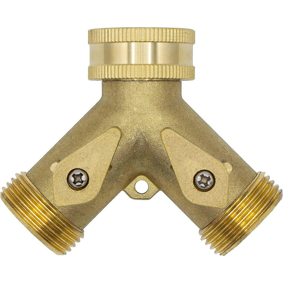 (As Show, One Size) 10964 2-Way Y-Distributor, 3/4" Male, Brass, With Shut-Off Valves 5093216522225