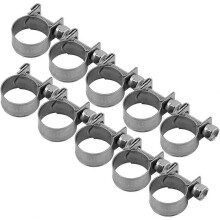 (As show, One size) 10 Pack Heavy Duty Stainless Steel Fuel Hose Clamps 6mm-20mm Optional Size for Plumbing (14-16mm)