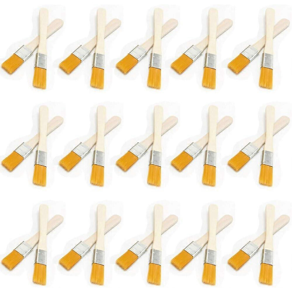 (As Show, One Size) 30 Flat Bristle Paint Brushes With Wooden Handle Paint Brushes Wood Paint Brushes Paint Brushes For Walls Trim Painting Brush 5093216523833