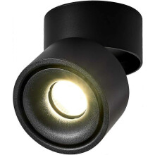 (As show, One size) 12W LED Ceiling Spotlights Ceiling Light, Adjustable Lamp Body Angle, LED Ceiling Lighting, 10x10x10cm (Black-4000K) [Energy Class A+]