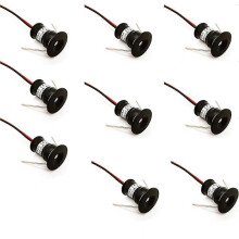 (As show, One size) Black 9pcs Mini 12V 1W LED Ceiling Recessed Spotlights for Kitchen, Stairs,DIY Lighting, Warm White, Cool White, IP653000k (120, Warm White).