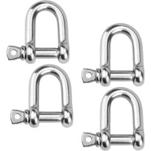 (As show, One size) 4 Pieces M10 Stainless Steel Shackle, Chain D Ring Shackle, Lifting Shackles For Winches Rigging Heavy Duty