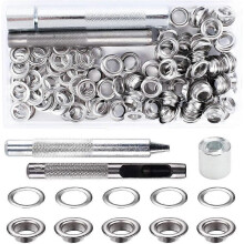 (As show, One size) Grommet Kit Eyelets Tools Metal Grommet Eyelet Kit with Grommet Tools for Canvas Tarp Tent Repair (8MM)