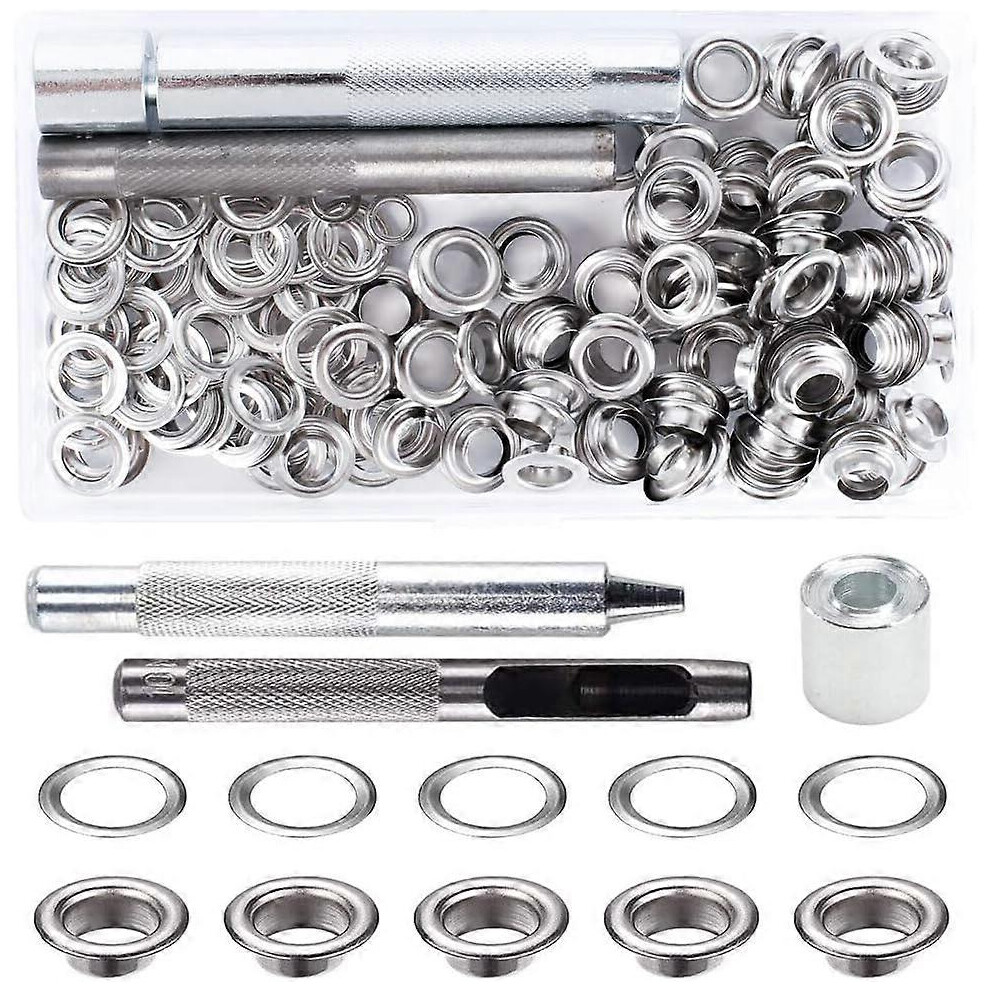 (As Show, One Size) Grommet Kit Eyelets Tools Metal Grommet Eyelet Kit With Grommet Tools For Canvas Tarp Tent Repair (8Mm) 5093216522492