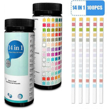 (As show, One size) 100 Pack 14 in 1 Test Strips for Drinking Water and Tap Water, Easy and Quick Detection of Hardness, pH, Bromine, Nitrate and More