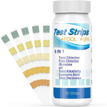 (As show, One size) Pool and Spa Test Strips, 6 in 1 Water Quality Test , General Chemistry Tester 50 Pcs