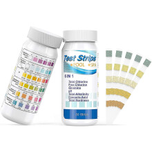 (As show, One size) Test Strips for Swimming Pools and Spas, 6 in 1 Water Quality Test , General Chemistry Tester 100 Pcs