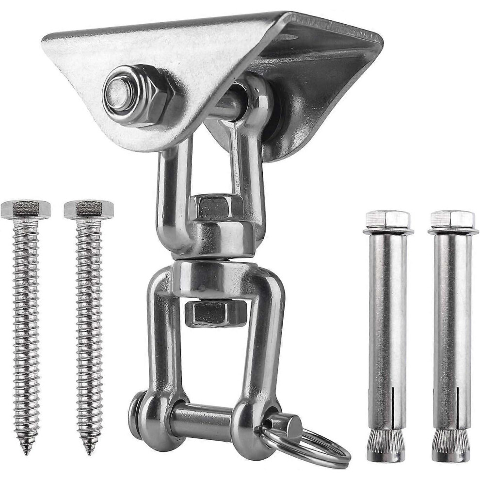 (As Show, One Size) Innovative Ceiling Hook With 304 Stainless Steel 500Kg Capacity 360 Rotation, With 4 Fixing Screws 5093216557814
