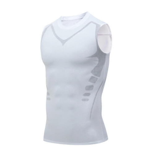 (M, White) New Arrive Ionic Shaping Vest, 2025 New Version Ionic Shaping Vest, Slimming, Perfect Body