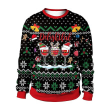 (XL)Funny 3d Print Sweater Men Women Ugly Christmas Sweaters Jumpers Tops Holiday Party Pullover Hoodie Sweatshirt