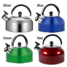 (Red, One size) Steel Teakettle Stove Gas Water Kettle Whistling Kettle Teapot For Trips