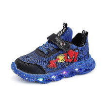 (23, One size) Spiderman Children's Shoes New Boys' Sneakers With Lights New Children's Shoes