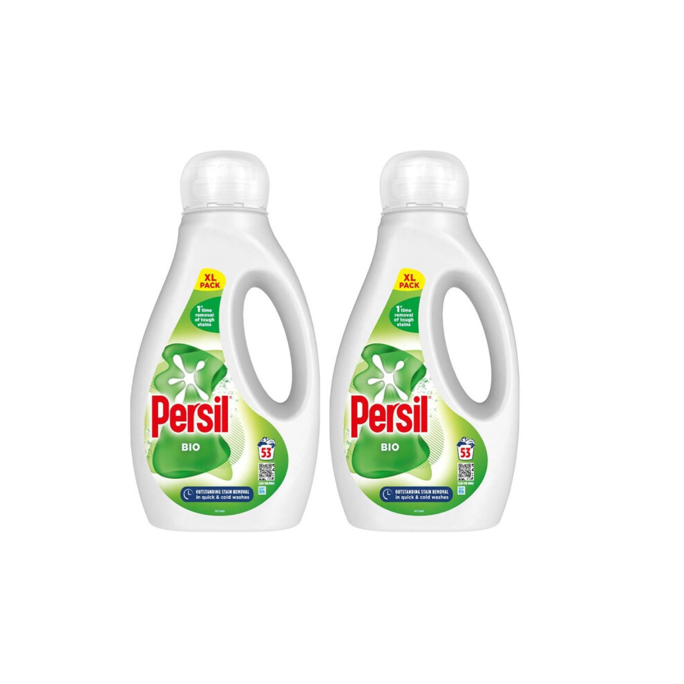 Pack Of 2 Persil Bio Laundry Washing Liquid Detergent 53 Wash 1.431L