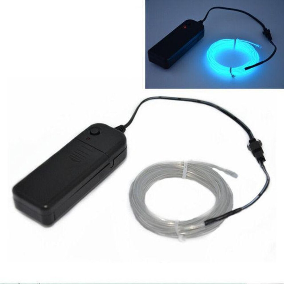 (sky blue, 3M) 5M Neon Wire Flash Rope Cable LED Strip Flexible Neon Lamp Glow String Light For Car Decoration With 8mm Sewing Edge Car Styling