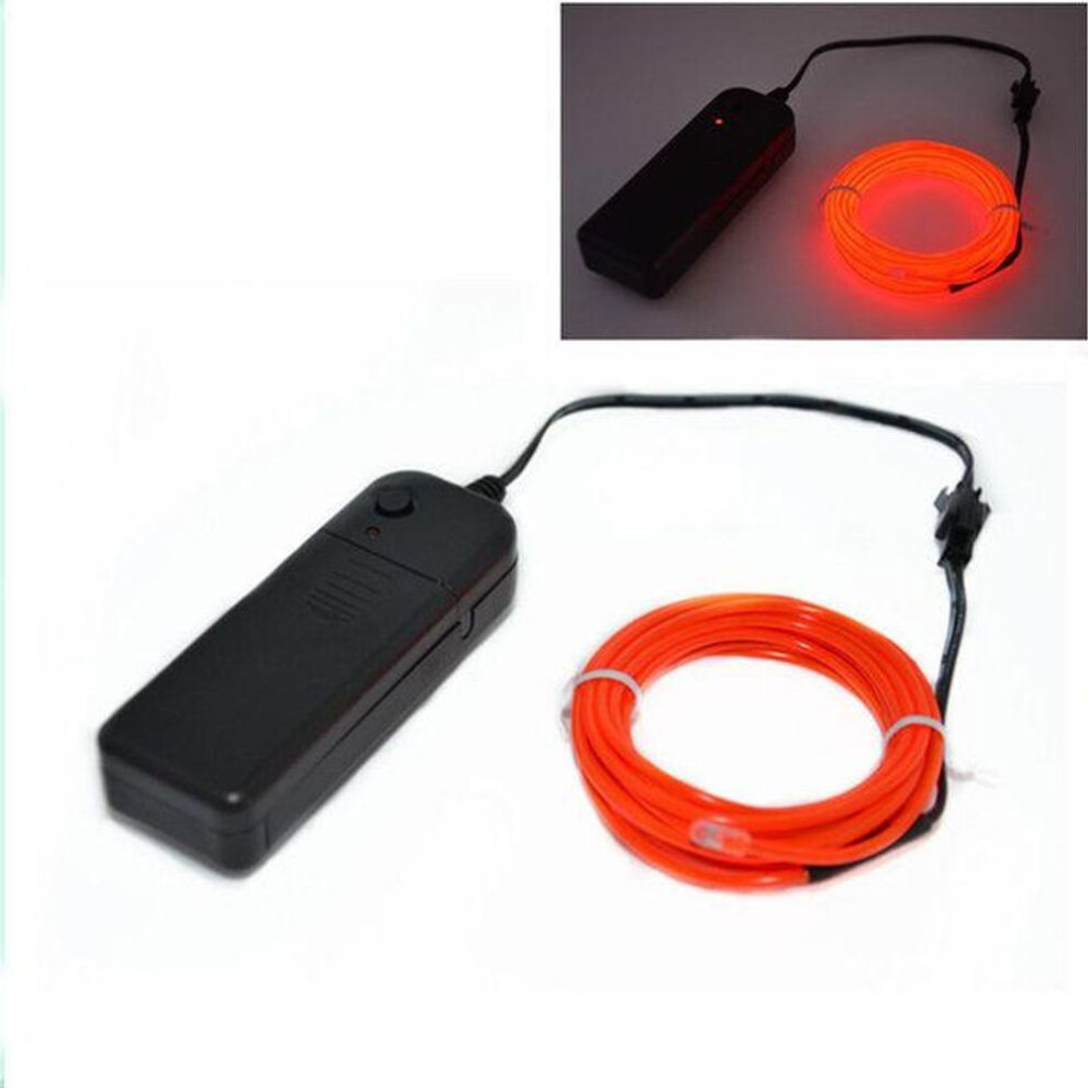 (red, 1M) 5m Neon Wire Flash Rope Cable Led Strip Flexible Neon Lamp Glow String Light For Car Decoration With 8mm Sewing Edge Car Styling