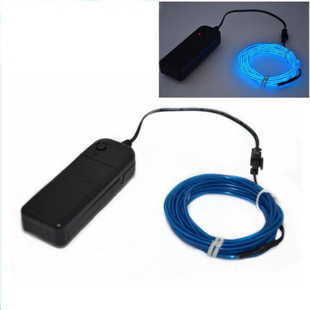 (blue, 1M) 5m Neon Wire Flash Rope Cable Led Strip Flexible Neon Lamp Glow String Light For Car Decoration With 8mm Sewing Edge Car Styling