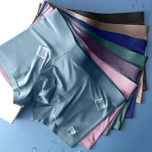 (XXL65-75kg 2pc,brown)Ice Silk Men's Underwear Solid Color Breathable Antibacterial Boxer Shorts Men's Boyshort