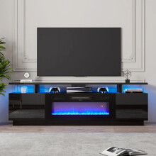 13.8 inch W Modern LED Electric Fireplace TV Stand with 12 Colour