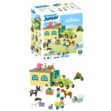 Playmobil Junior: Abenteuer auf dem Bauernhof mit Traktoranhnger und Tierfreunden