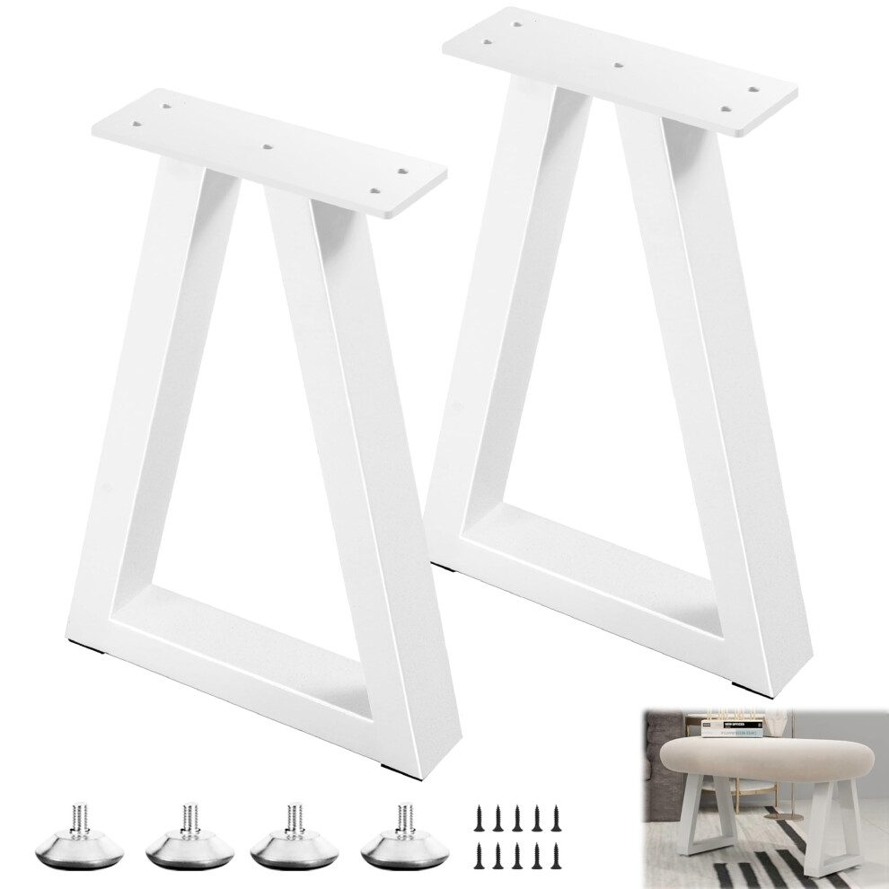 Pieds de table trap   zo   daux en m   tal Y-CFHFC de 40,6 cm, pour table basse, bureau, table d'appoint, lot de 2 (H 40,6 cm x L 27,8 cm, blanc)