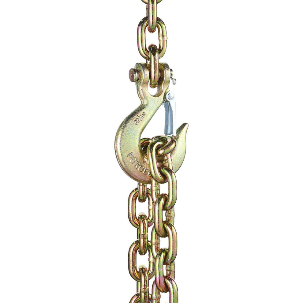 VEVOR Binder Chain G80 Tie Down Tow Chain with Hook 3/8"" x 2.9' 2 Pack 7100 lbs