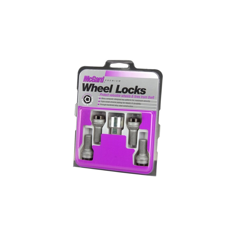 Mcgard 28318 Bolt Style Radius Seat Lock Bolt Set M14 X 1.5 Thread Size- Set Of 4 Black 083509283181