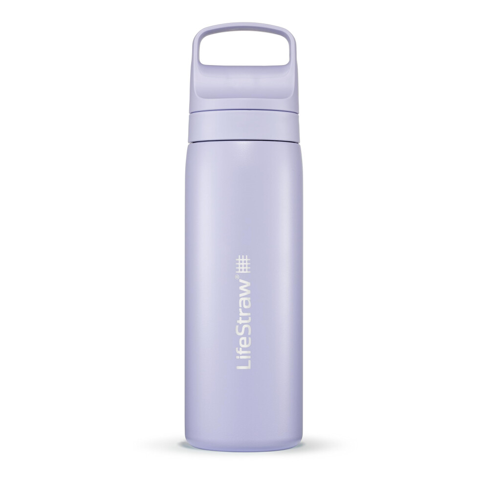 LifeStraw Go Series - Double Wall BPA-Free Vacuum Insulated 18 oz Stainless Steel Water Filter Bottle for travel and everyday use; Provence Purple-image-OPC-PG552JD-NEW