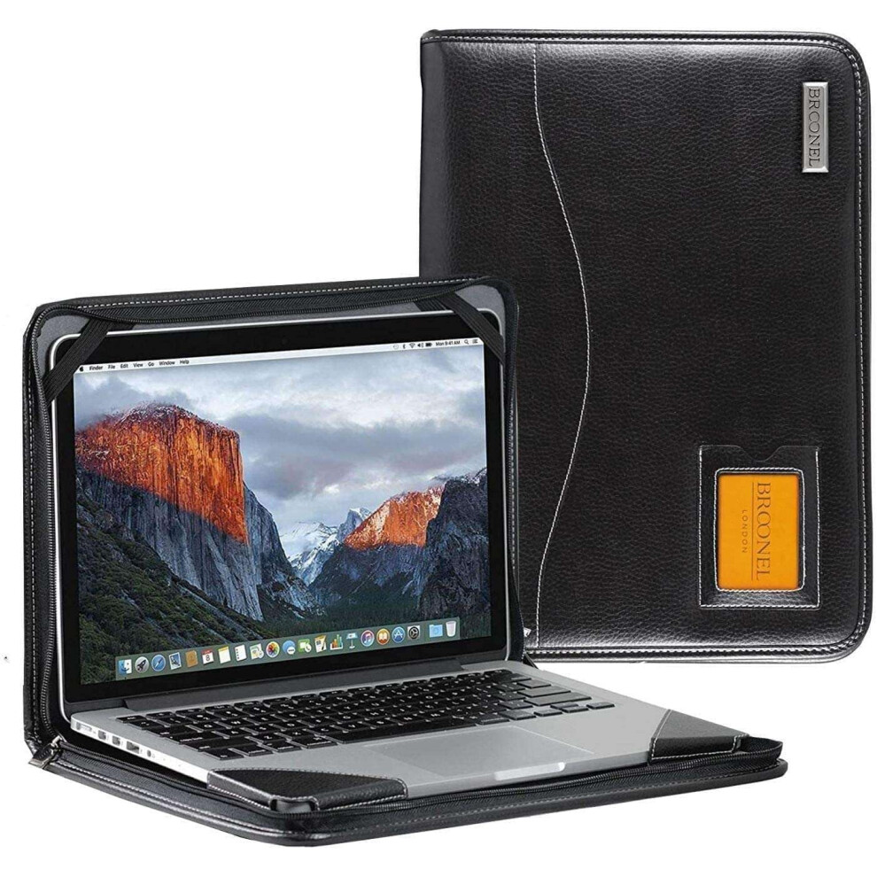 Broonel - Contour Series - Heavy Duty Leather Protective Case - Compatible With Asus Zenbook 14X Oled Ux3404va 14.5 2.8K Touchscreen 120Hz Oled Black 5063295201496