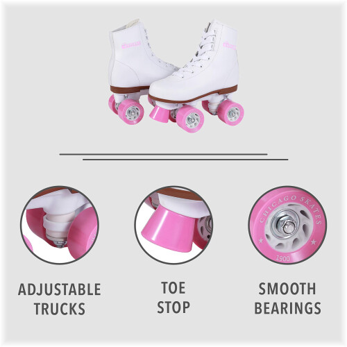 Chicago Girls Loder Roller Roller - White Youth Quad quates - Rozmiar J10 2