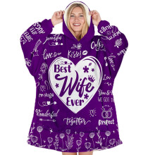 Warmstorey Valentine Gifts for Wife Hoodie Blanket from Husband Best Wife Ever Wearable Hoodie Gift for Wife from Husband for Anniversary Birthday