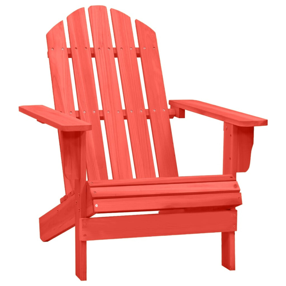 Vidaxl Garden Adirondack Chair Solid Fir Wood Red