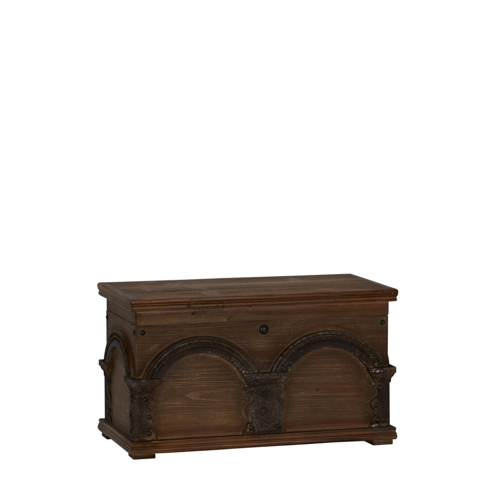 Coffre de rangement en bois    arche, petit format, marron, Household Essentials