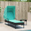 VidaXL vidaXL Sonnenliege mit Sonnendach Schwarz Poly-Rattan 3