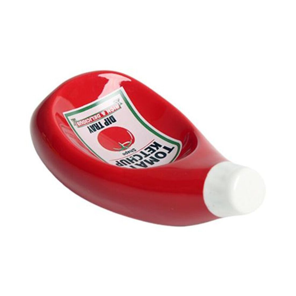 (red) Dipping Dish Eye-catching Unique Shape Ceramic Tomato Ketchup Dipping Bowl Desktop Decor