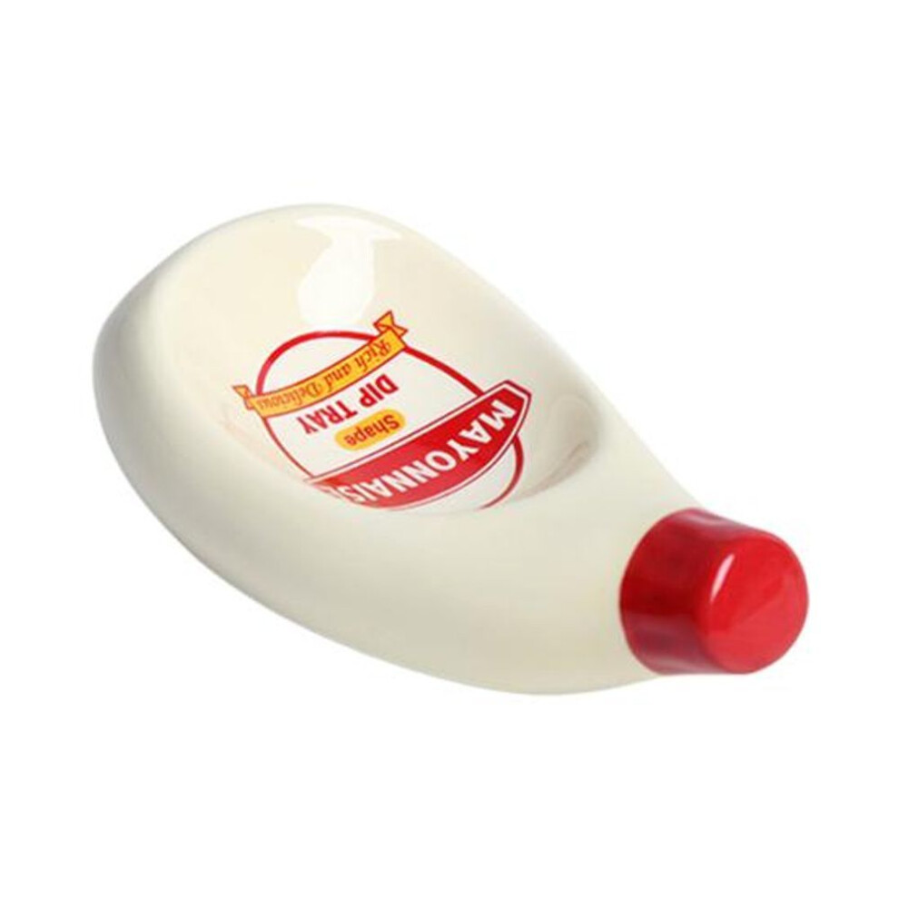 (white) Dipping Dish Eye-catching Unique Shape Ceramic Tomato Ketchup Dipping Bowl Desktop Decor
