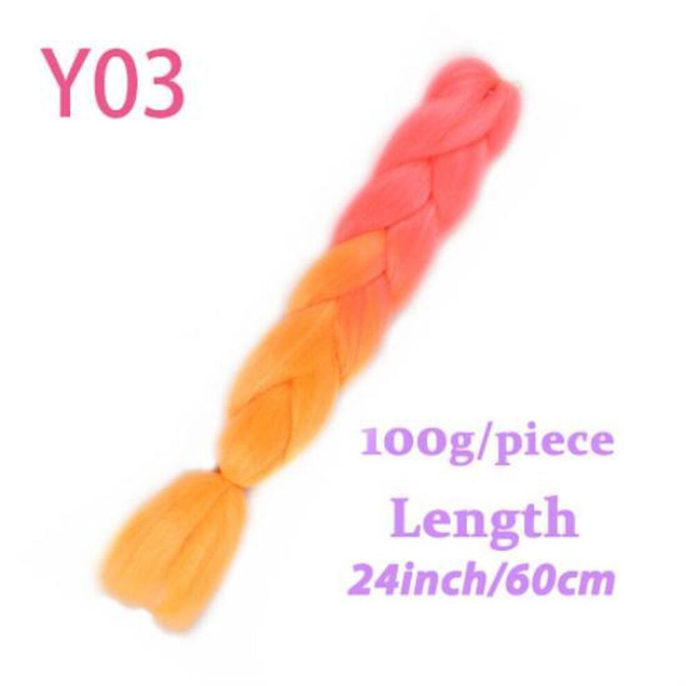 (Y03) Long Jumbo Braids Hair 24Inch 100g/PC African Style Synthetic Braiding Hair Crochet Braids