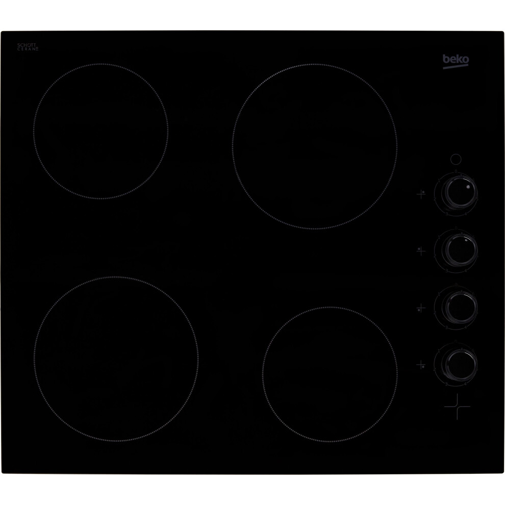 Beko HIC64102 60cm Ceramic Hob with Side Knob Controls