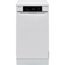 Sharp QW-NS1CF49EW-EN Slimline Dishwasher - 10 Place Settings - White - E Rated with Active Ventilation Drying